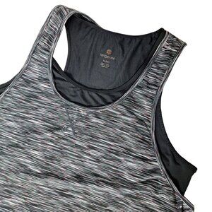 Tangerine Black and White Space Dye Athletic Tank Top XL